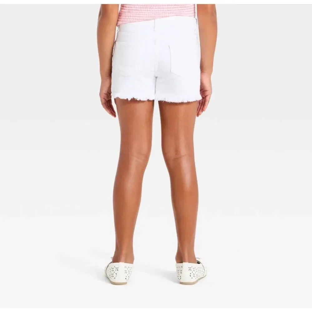 Girls' Mid-Rise Cutoff Jean Shorts - Cat & Jack™ White